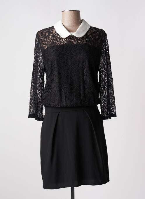 Robe mi-longue manches longues manches longues noir MAMOUCHKA femme