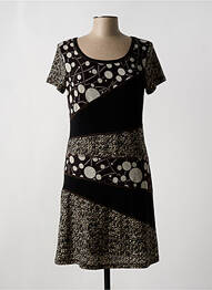 Robe mi-longue manches courtes manches courtes noir JUS D'ORANGE femme