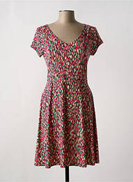 Robe mi-longue manches courtes manches courtes rose FILLE A SUIVRE femme