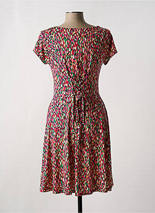 Robe mi-longue manches courtes manches courtes rose FILLE A SUIVRE femme