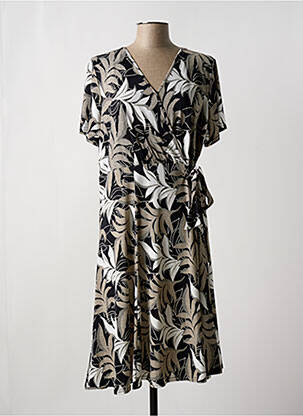 Robe mi-longue manches courtes manches courtes noir DIANE LAURY femme