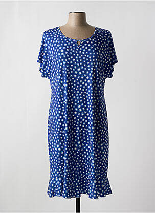 Robe mi-longue manches courtes manches courtes bleu TELMAIL femme