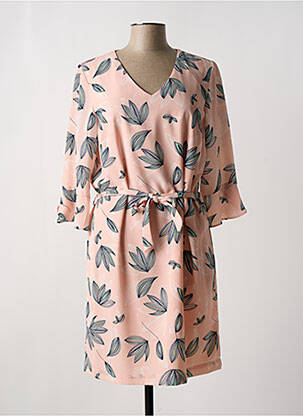 Robe mi-longue coupe fluide manches 3/4 rose DIANE LAURY femme