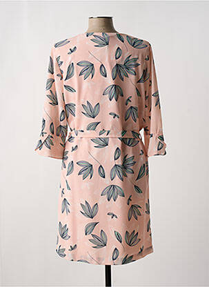 Robe mi-longue coupe fluide manches 3/4 rose DIANE LAURY femme