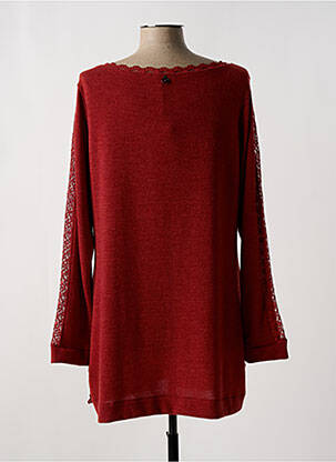 Pull tissage chiné manches longues rouge MALOKA femme