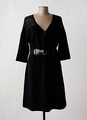 Robe mi-longue manches 3/4 manches 3/4 noir JUS D'ORANGE femme