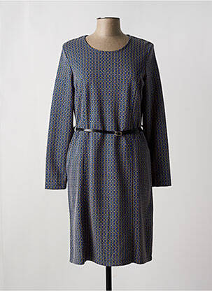 Robe mi-longue manches longues manches longues bleu DIANE LAURY femme