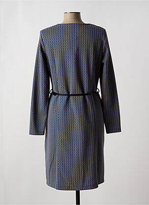 Robe mi-longue manches longues manches longues bleu DIANE LAURY femme
