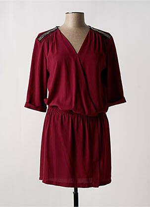 Robe mi-longue manches 3/4 manches 3/4 rouge LENNY B femme