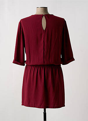 Robe mi-longue coupe fluide manches 3/4 rouge LENNY B femme