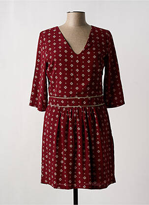Robe courte manches 3/4 manches 3/4 rouge NOEMIE & CO femme