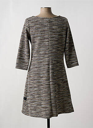Robe mi-longue manches 3/4 manches 3/4 gris FILLE A SUIVRE femme