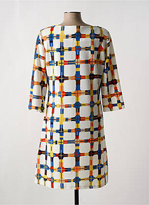 Robe mi-longue manches 3/4 manches 3/4 blanc VEGAS femme