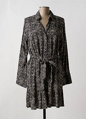 Robe mi-longue manches longues manches longues noir AN' GE femme