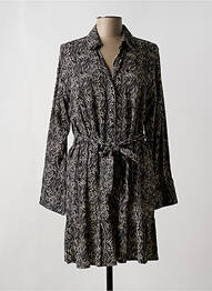 Robe mi-longue manches longues manches longues noir AN' GE femme