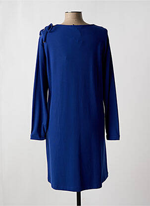 Robe mi-longue manches longues manches longues bleu MALOKA femme