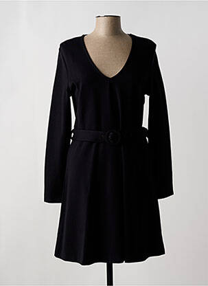 Robe mi-longue manches longues manches longues noir SURKANA femme