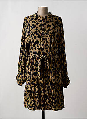 Robe mi-longue manches longues manches longues marron GARCIA femme
