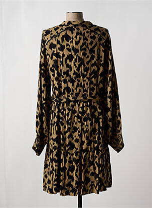 Robe mi-longue manches longues manches longues marron GARCIA femme