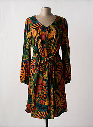 Robe mi-longue manches longues manches longues noir GEISHA femme