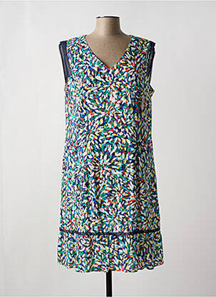 Robe mi-longue imprimé fantaisie sans manche bleu PAUSE CAFE femme