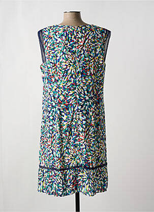 Robe mi-longue imprimé fantaisie sans manche bleu PAUSE CAFE femme