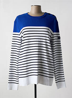 Pull coupe cintrée manches longues bleu ROYAL MER femme