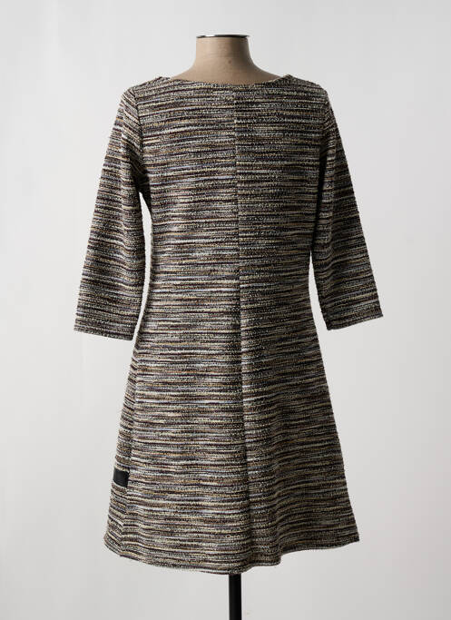 Robe mi-longue manches 3/4 manches 3/4 gris FILLE A SUIVRE femme