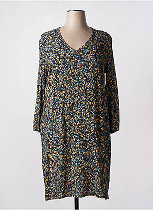 Robe mi-longue imprimé fantaisie manches longues bleu LE PETIT BAIGNEUR femme