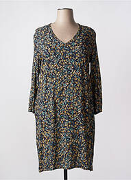 Robe mi-longue imprimé fantaisie manches longues bleu LE PETIT BAIGNEUR femme