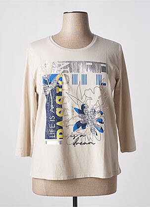 Top tissage jersey manches longues beige BETTY BARCLAY femme