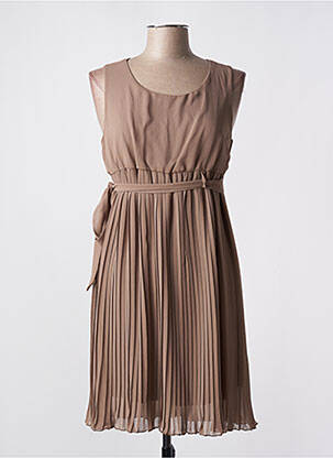 Robe mi-longue coupe fluide sans manche gris ANGELA DAVIS femme