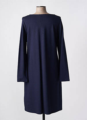 Robe mi-longue manches longues manches longues bleu MALOKA femme