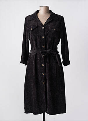 Robe mi-longue manches longues manches longues noir AMELIE & AMELIE femme