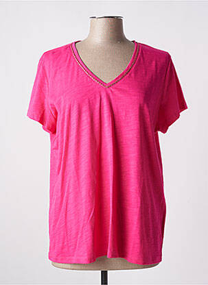 Top tissage jersey manches courtes rose ÉTYMOLOGIE femme