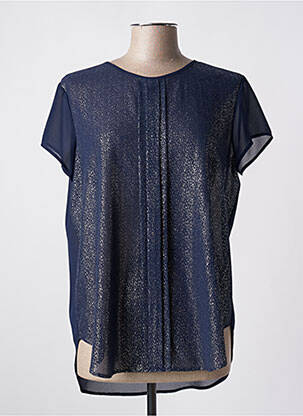 Top coupe fluide manches courtes bleu EDAS femme