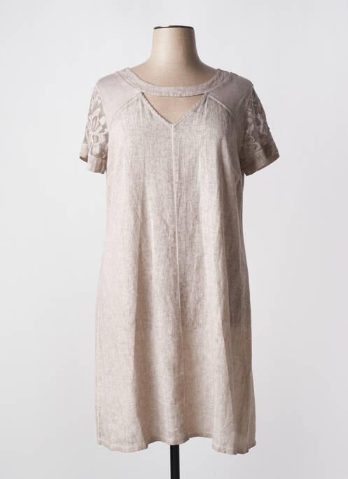 Robe mi-longue gris MALOKA pour femme