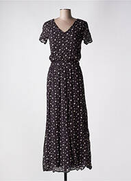 Robe longue imprimé fantaisie manches courtes noir SCHOOL RAG femme