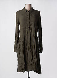 Robe mi-longue manches longues manches longues vert MINIMUM femme