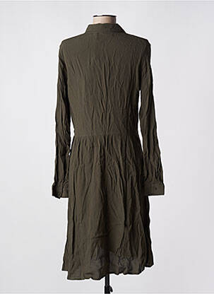 Robe mi-longue manches longues manches longues vert MINIMUM femme