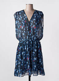 Robe courte coupe évasée manches courtes noir GRACE & MILA femme
