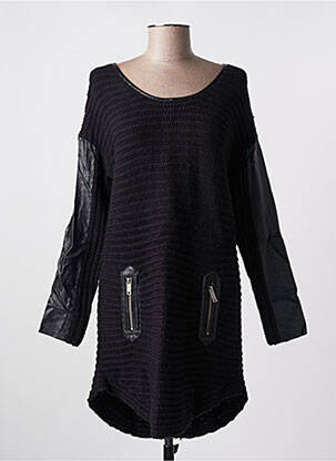 Robe pull col rond manches longues noir 2 TWO femme