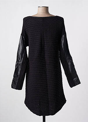 Robe pull coupe droite manches longues noir 2 TWO femme