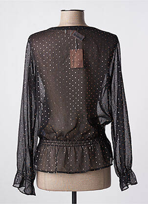 Blouse légère et transparente manches longues noir GRACE & MILA femme