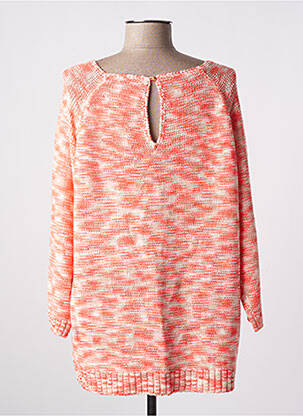 Pull maille souple et aérée manches 3/4 orange SUNCOO femme