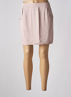 Jupe courte coupe droite rose ICHI femme