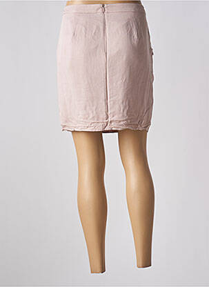 Jupe courte coupe droite rose ICHI femme
