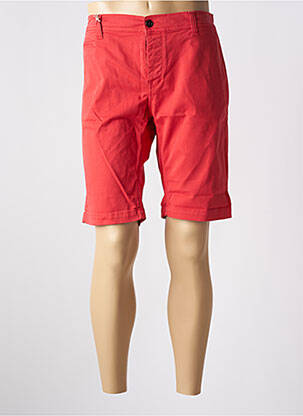 Bermuda tissage popeline taille normale rouge DONOVAN homme
