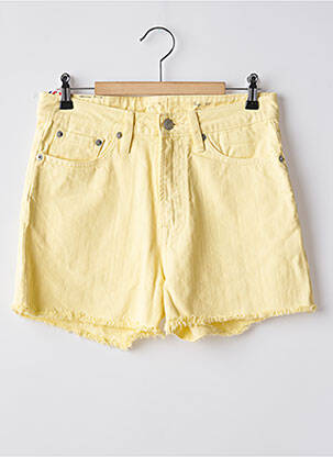 Short tissage denim taille haute jaune TEDDY SMITH femme