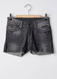 Short tissage denim taille basse noir KAPORAL femme